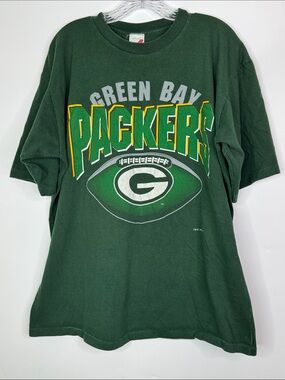 Vintage Artex Sportswear Green Bay Packers Green Tshirt Single Stitch XL 1993